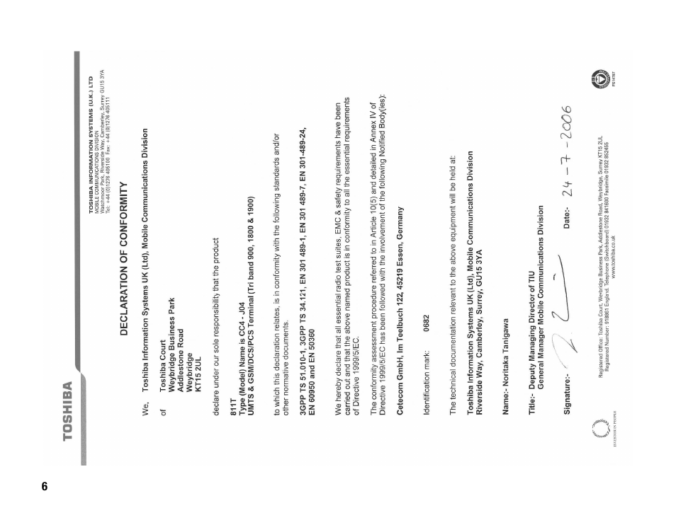 Toshiba TX80 User Manual | Page 6 / 145