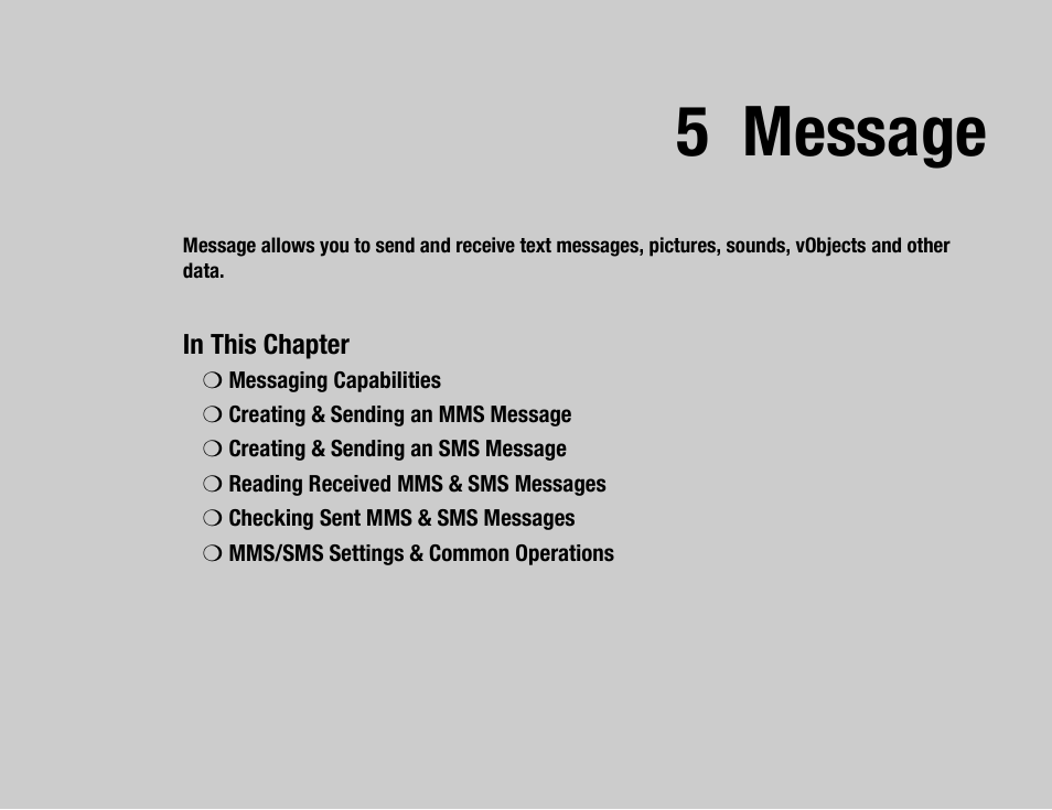 5 message | Toshiba TX80 User Manual | Page 77 / 145
