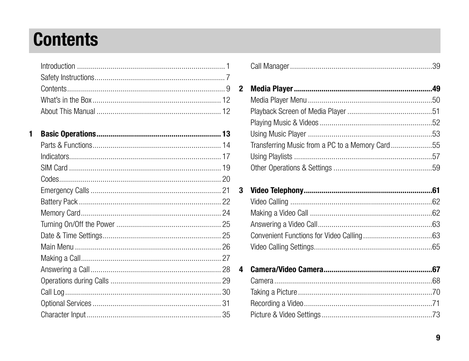 Toshiba TX80 User Manual | Page 9 / 145
