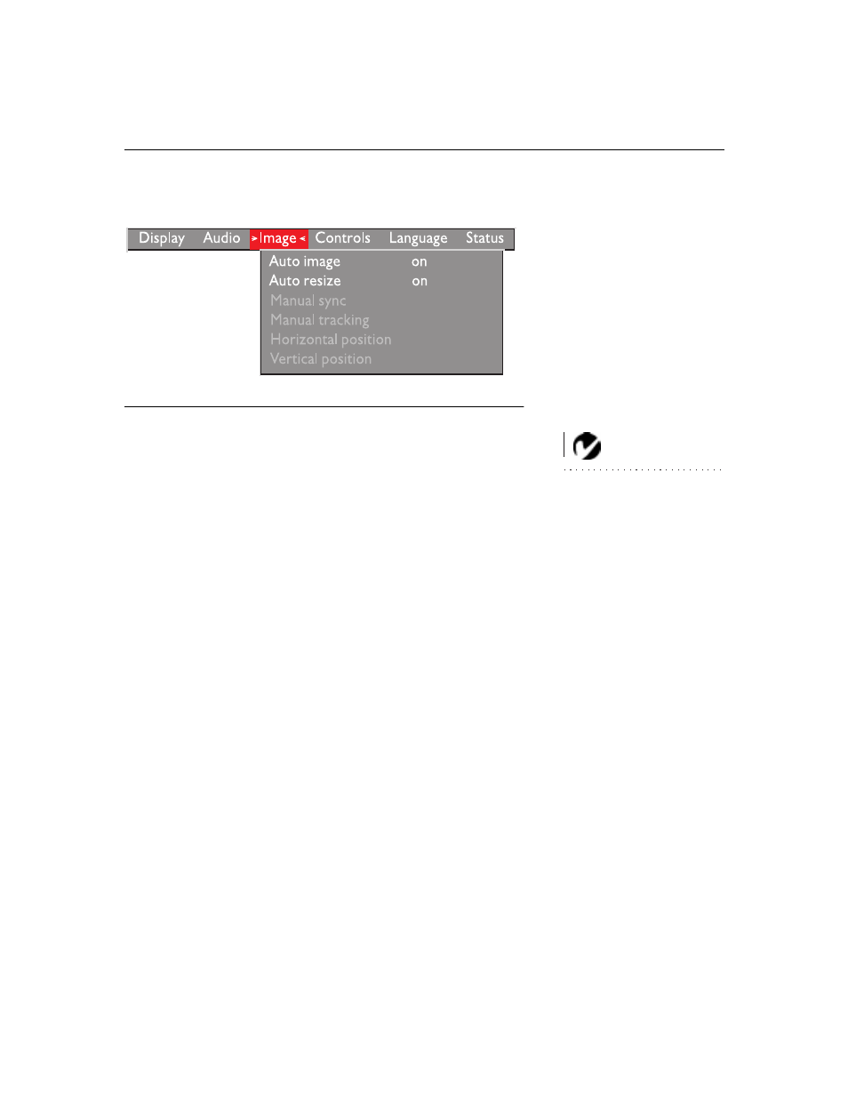 Heading2 - image menu, Image menu | Toshiba TDP-B1 User Manual | Page 28 / 55