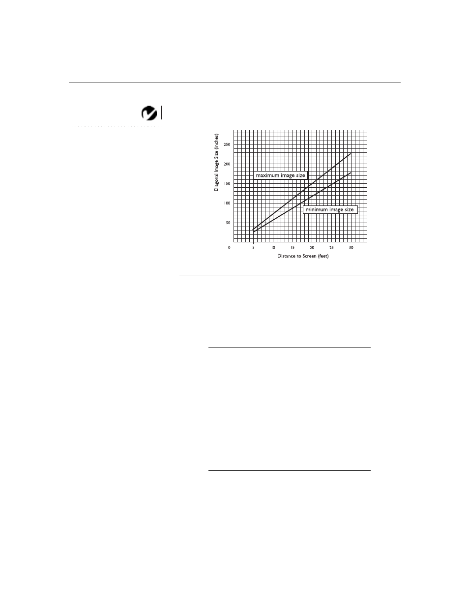 Heading2 - projected image size, Projected image size | Toshiba TDP-B1 User Manual | Page 49 / 55