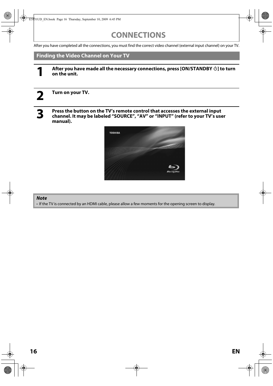 Connections | Toshiba Blu-Ray Disc Player BDX2000KU User Manual | Page 16 / 64