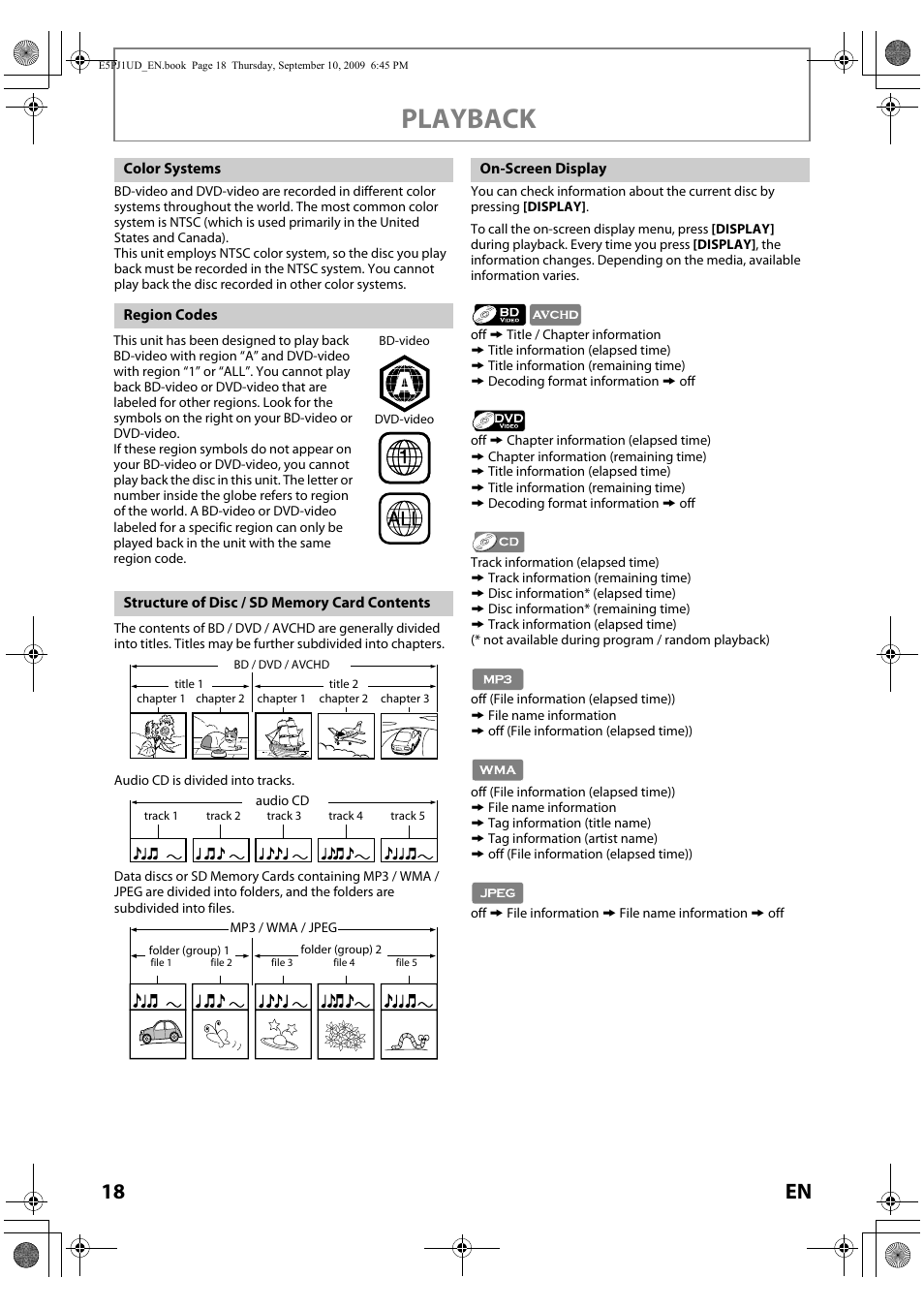 Playback, 18 en | Toshiba Blu-Ray Disc Player BDX2000KU User Manual | Page 18 / 64