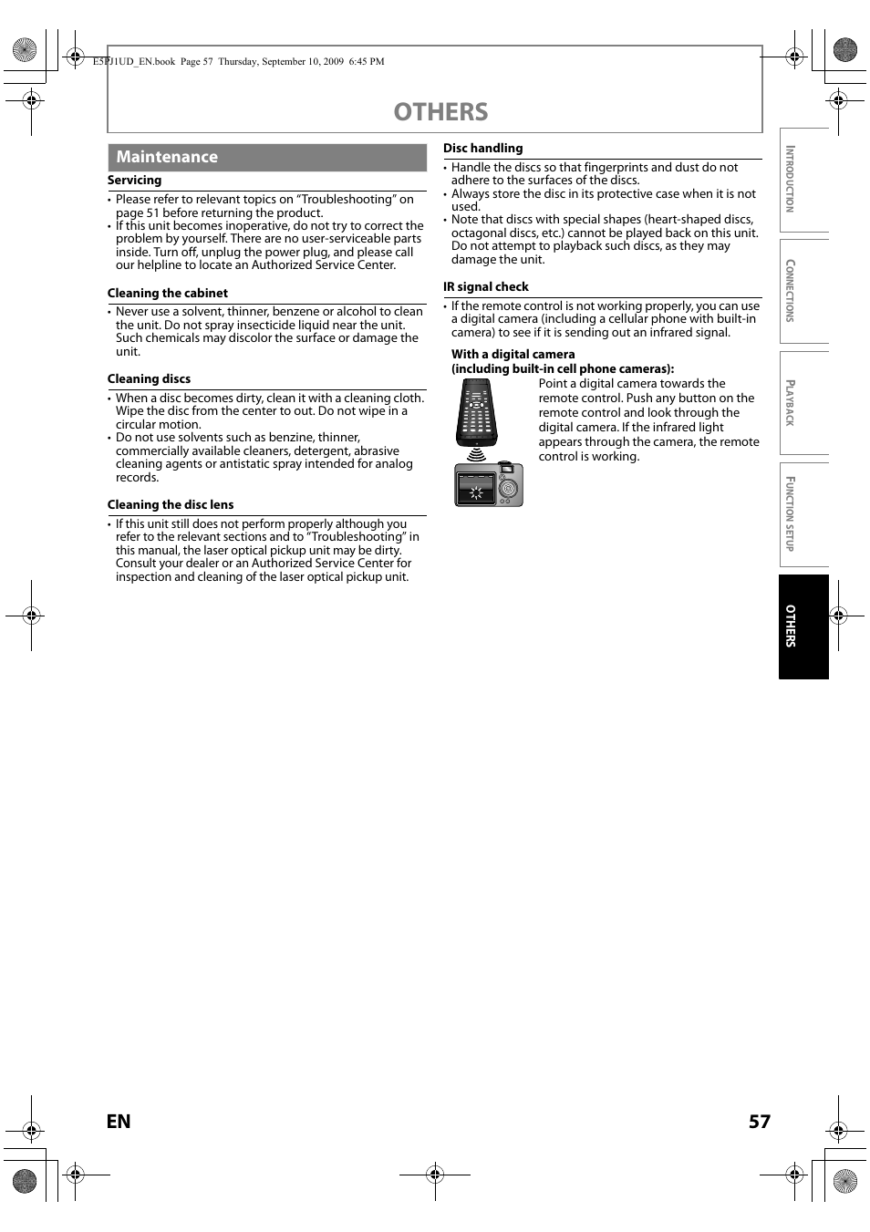 Others, 57 en, Maintenance | Toshiba Blu-Ray Disc Player BDX2000KU User Manual | Page 57 / 64