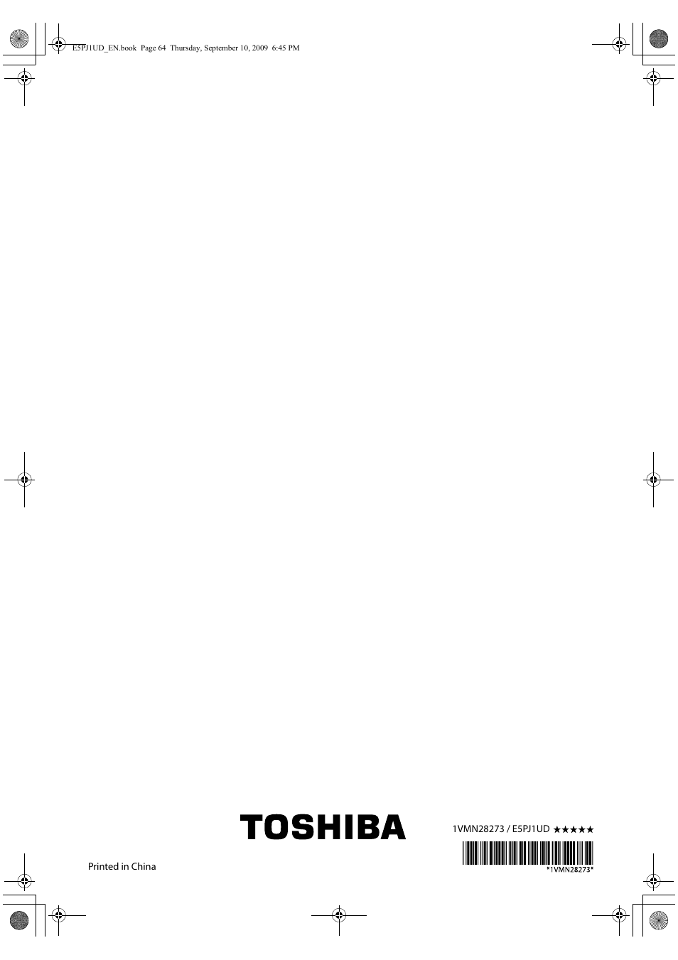 Toshiba Blu-Ray Disc Player BDX2000KU User Manual | Page 64 / 64