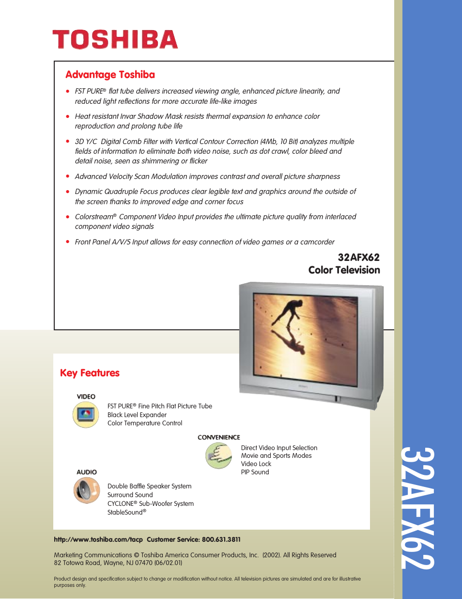 Toshiba 32AFX62 User Manual | 2 pages