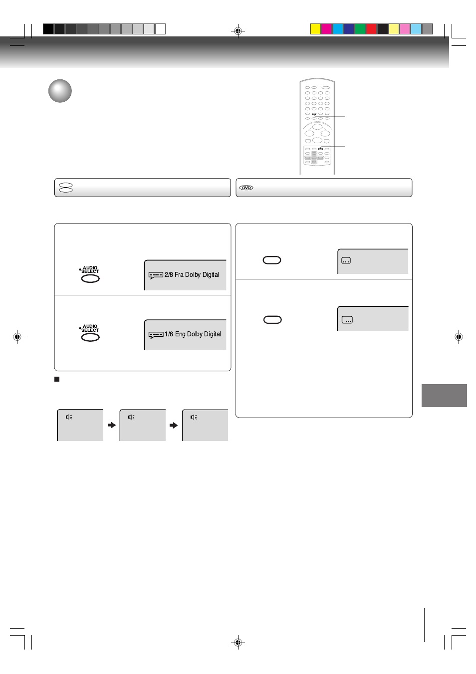 Changing soundtrack language/ subtitles, Subtitles, Changing soundtrack language | Toshiba MW20FP3 User Manual | Page 51 / 64