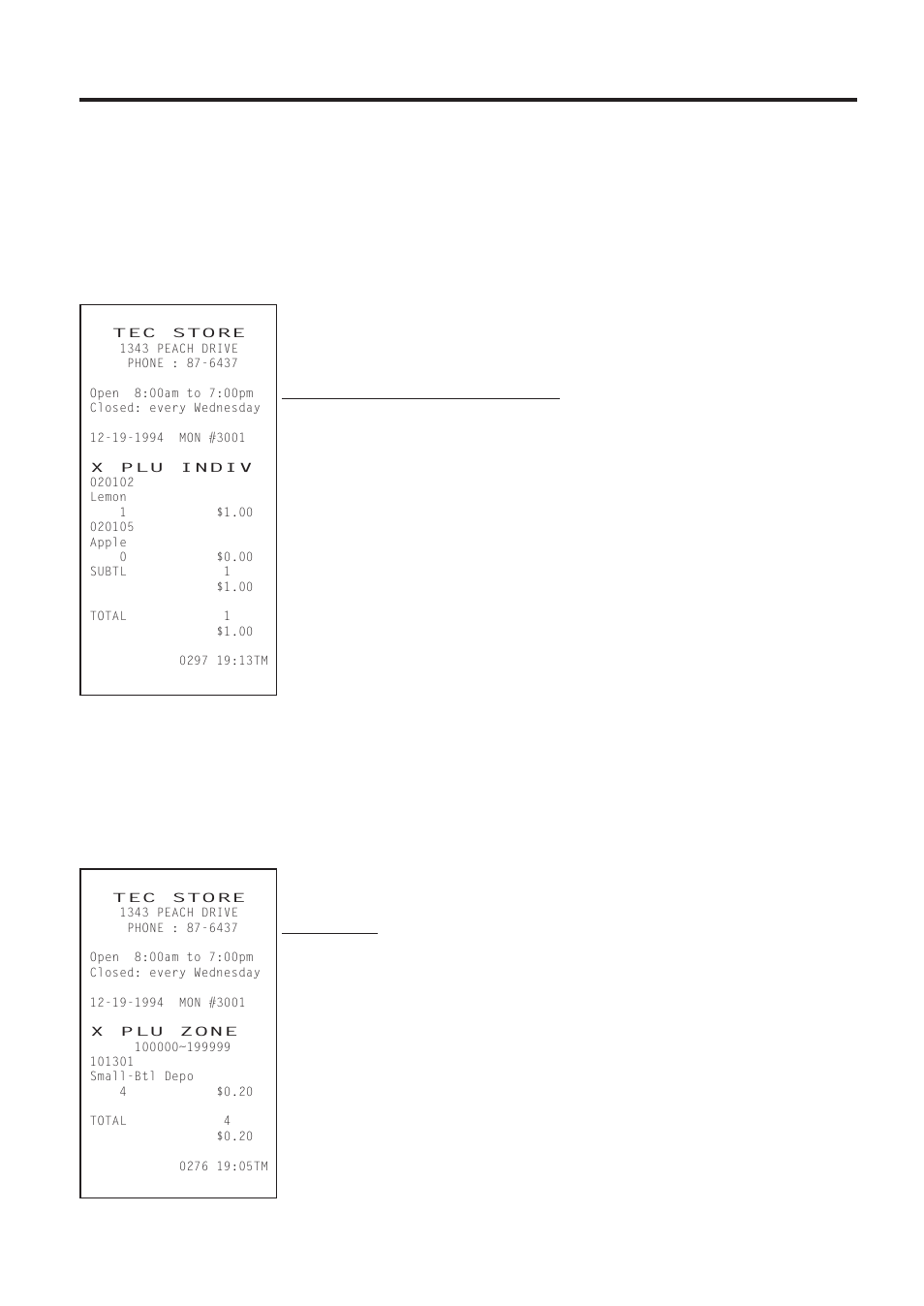 Plu (plu sales data) read or reset, Zone plu read or reset (daily or gt) | Toshiba TEC MA-1450-1 SERIES User Manual | Page 101 / 152