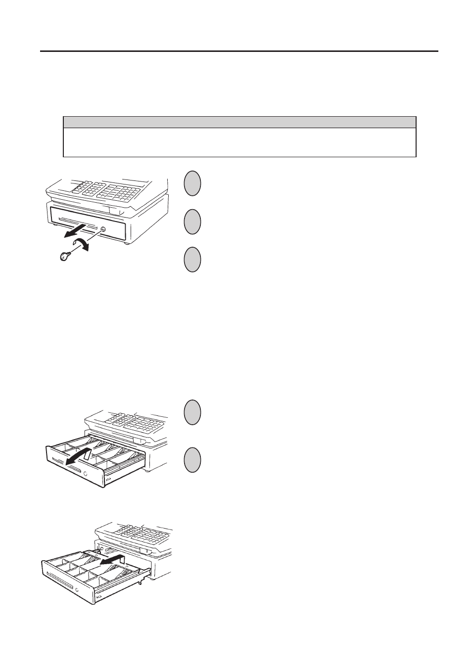 Manual drawer releasing, Removing the drawer, 5 manual drawer releasing | 6 removing the drawer | Toshiba TEC MA-1450-1 SERIES User Manual | Page 75 / 152