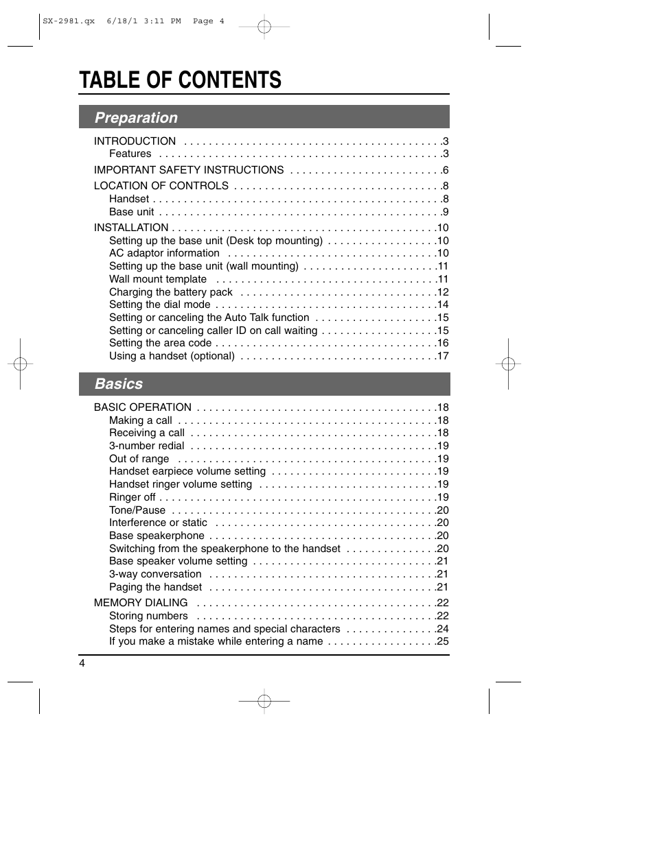 Toshiba SX-2981 User Manual | Page 4 / 55