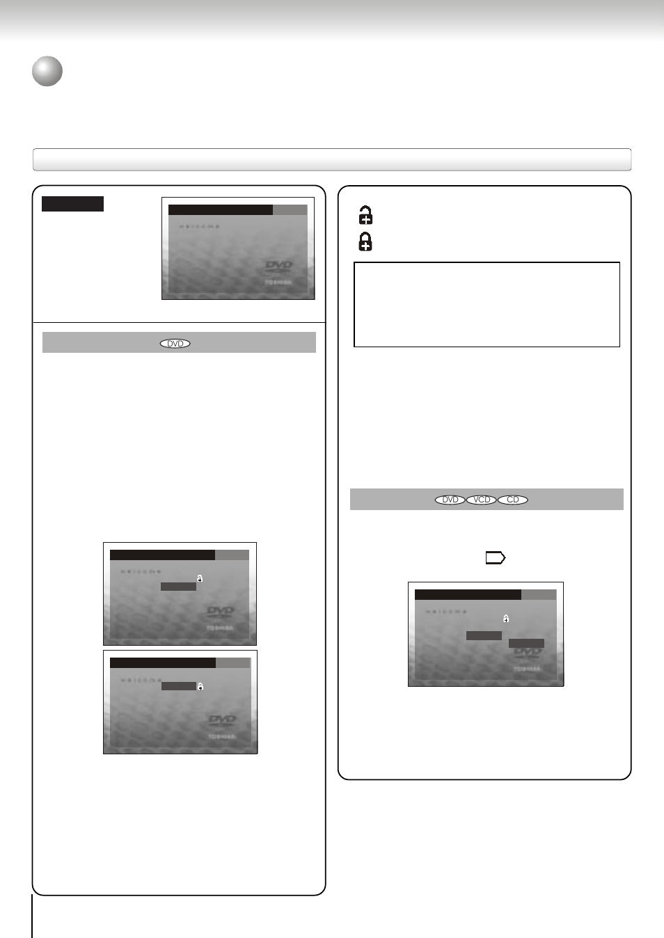 Customizing the function settings (continued), Setting details, Function setup | Password / rating, Rating, Load factory | Toshiba SD-5915SC User Manual | Page 44 / 52