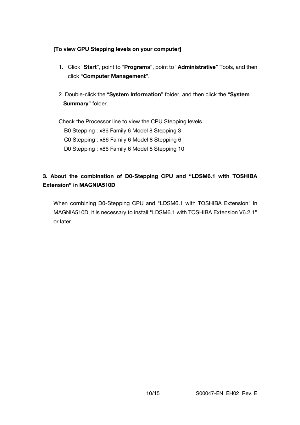 Toshiba 510D User Manual | Page 10 / 15