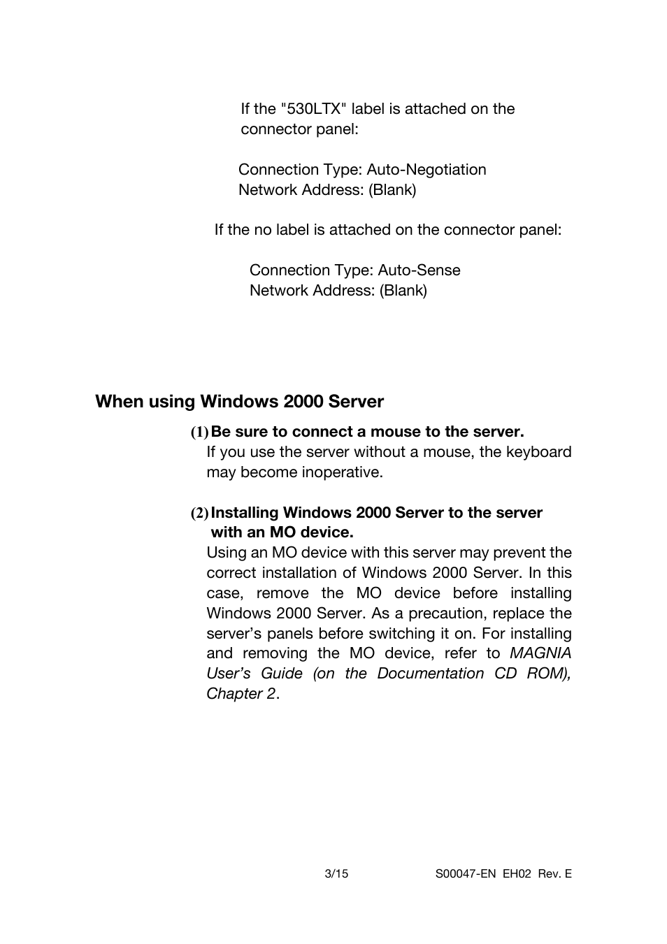 When using windows 2000 server | Toshiba 510D User Manual | Page 3 / 15