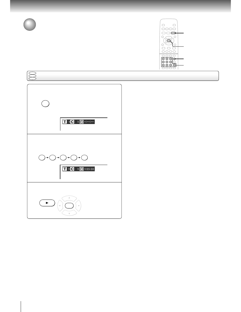 Accessing a specific location directly, Entering the time counter of the desired location | Toshiba SD 2800 User Manual | Page 34 / 61