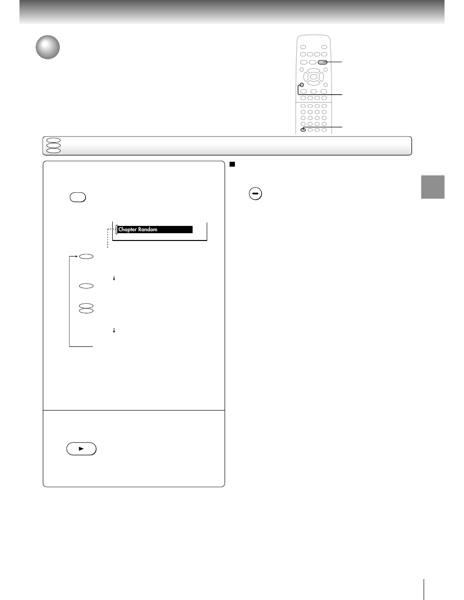 Playing in random order, Playing titles, chapters or tracks in random order | Toshiba SD 2800 User Manual | Page 37 / 61