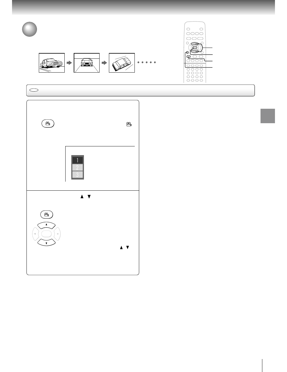 Selecting he camera angle, Selecting the camera angle, Changing the camera angle | Toshiba SD 2800 User Manual | Page 41 / 61