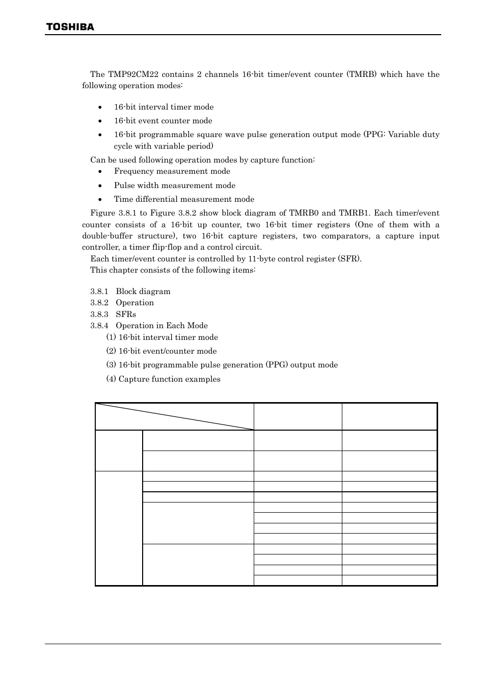 8 16-bit timer/event counters (tmrb) | Toshiba H1 SERIES TLCS-900 User Manual | Page 122 / 260