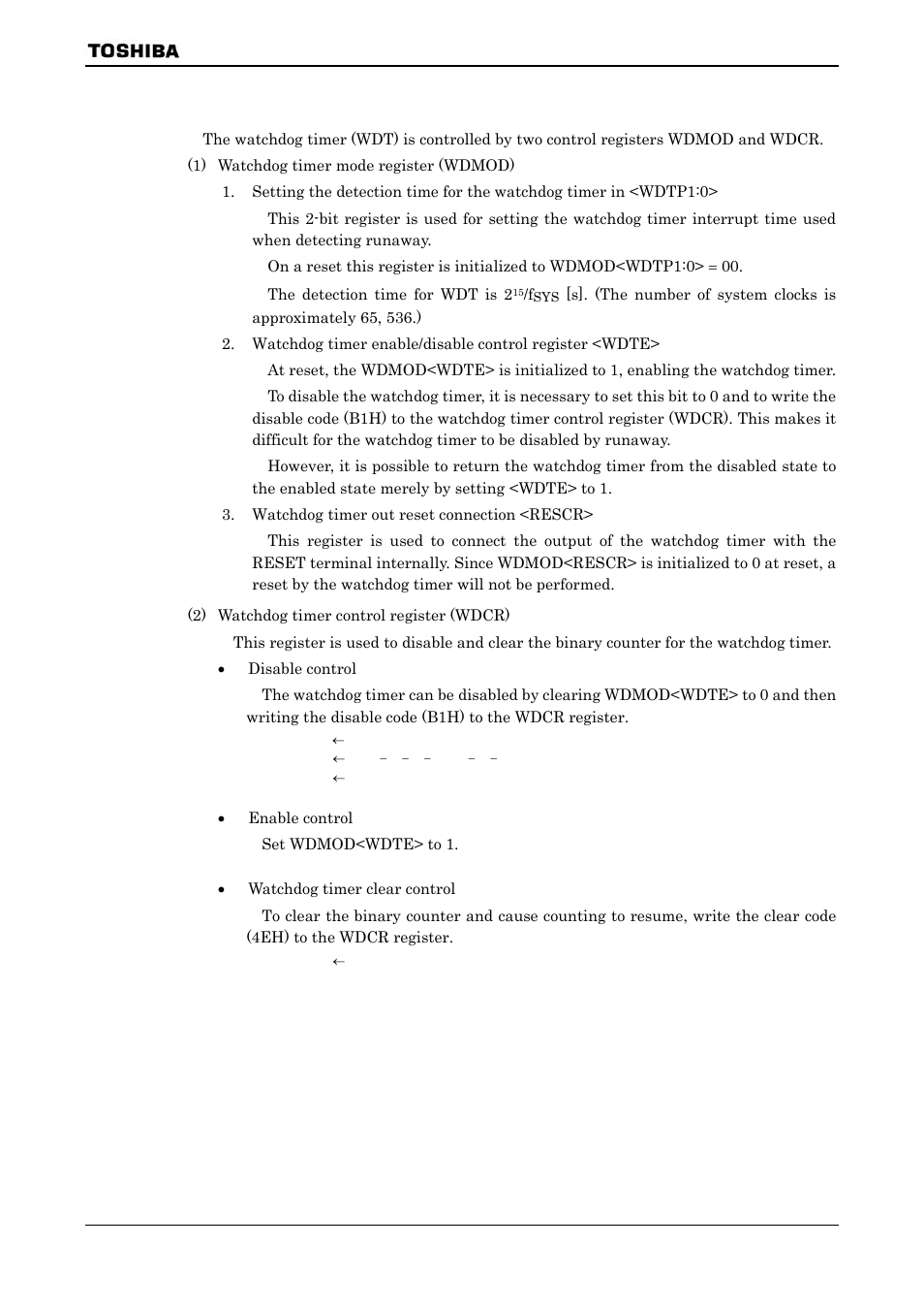 3 control registers | Toshiba H1 SERIES TLCS-900 User Manual | Page 215 / 260