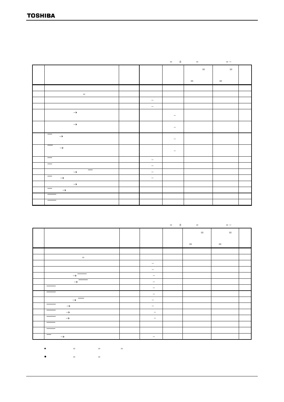2 ac characteristics, 1 basis bus cycle, Read cycle | No. parameter symbol min max f, 20 mhz (fc = 40 mhz) f, 125 khz (fc = 4 mhz) unit, Write cycle | Toshiba H1 SERIES TLCS-900 User Manual | Page 220 / 260