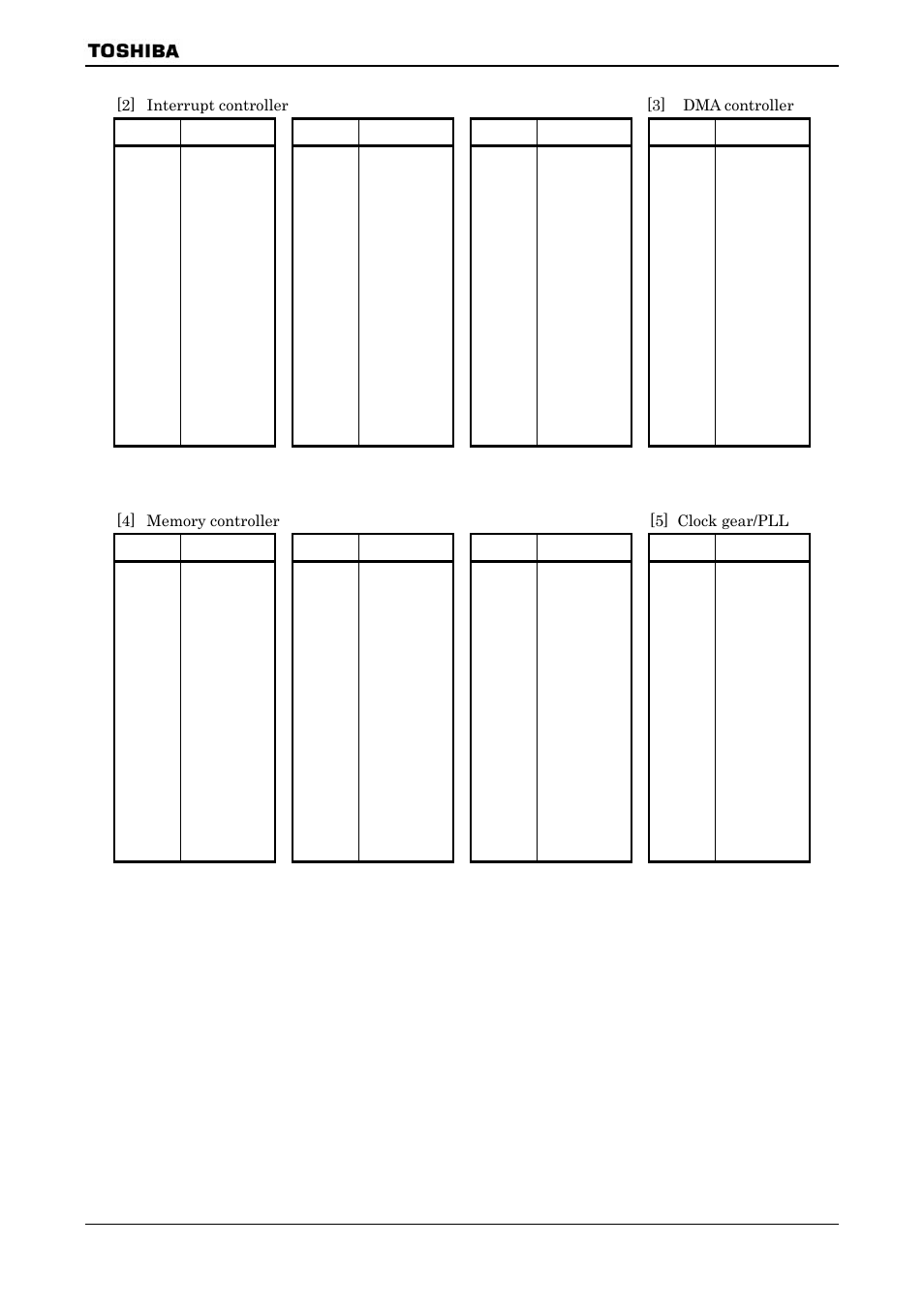 2] interrupt controller [3] dma controller address, Address, Address name address | Toshiba H1 SERIES TLCS-900 User Manual | Page 232 / 260