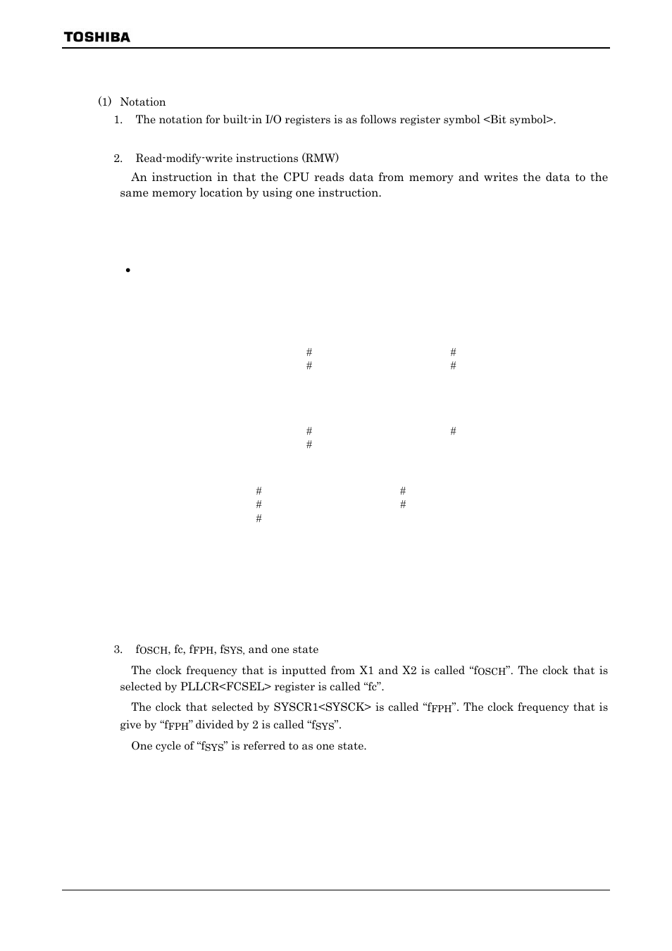 Points to note and restrictions | Toshiba H1 SERIES TLCS-900 User Manual | Page 257 / 260