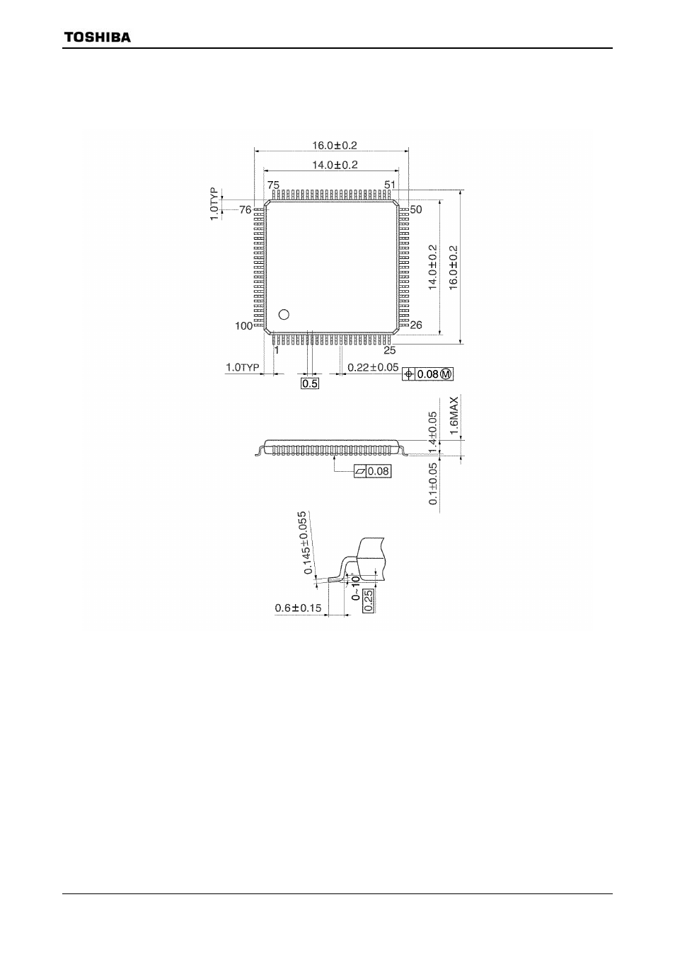 Package dimensions | Toshiba H1 SERIES TLCS-900 User Manual | Page 259 / 260