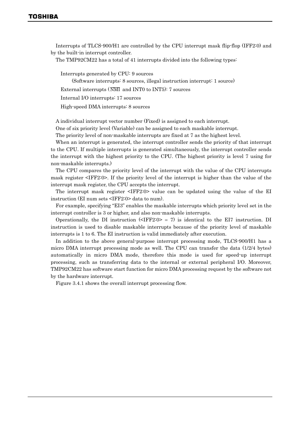 4 interrupt | Toshiba H1 SERIES TLCS-900 User Manual | Page 31 / 260