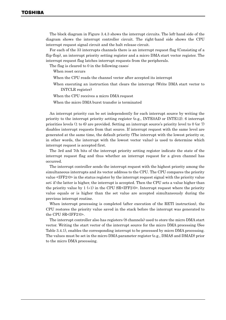 3 interrupt controller operation | Toshiba H1 SERIES TLCS-900 User Manual | Page 40 / 260