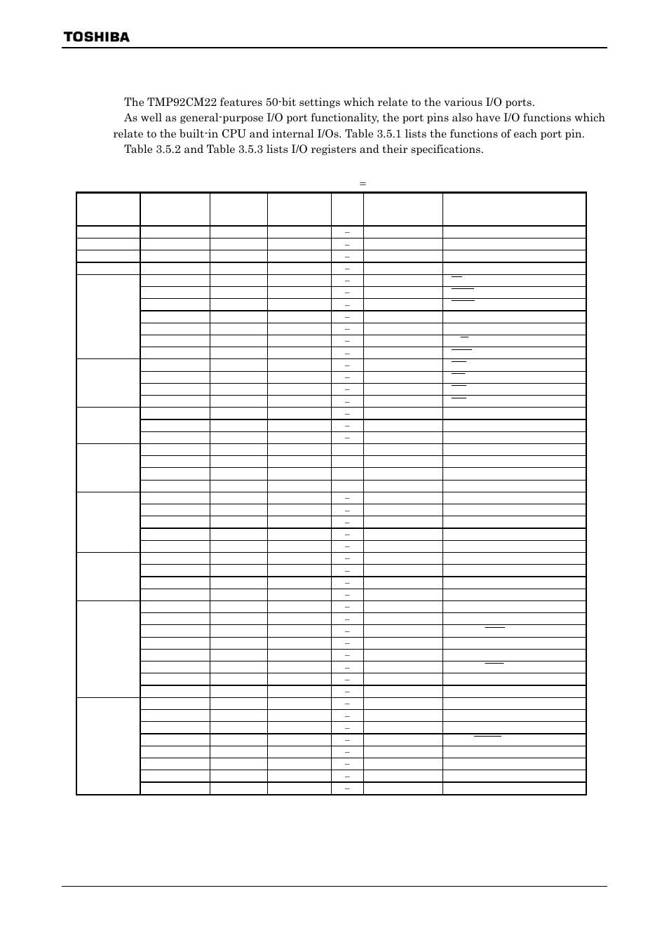 5 port function | Toshiba H1 SERIES TLCS-900 User Manual | Page 51 / 260