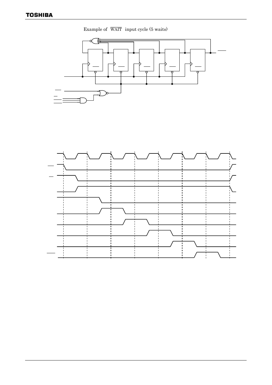 Example of, Input cycle (5 waits) | Toshiba H1 SERIES TLCS-900 User Manual | Page 90 / 260