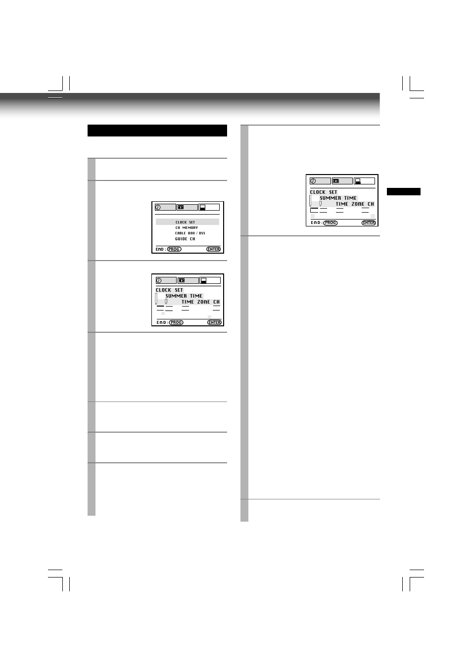 Setting the clock | Toshiba W-609 User Manual | Page 15 / 47