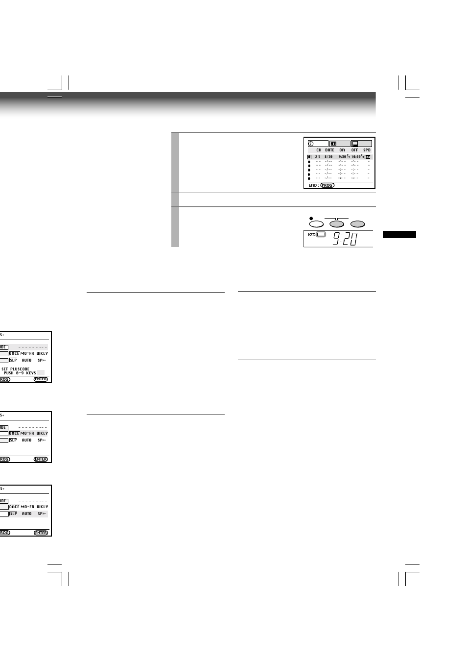 Confirming the vcr plus+c system timer programs, Cancelling the vcr plus+c system timer programs, Press enter | Recording or playback in the timer standby mode, Error indications | Toshiba W-609 User Manual | Page 31 / 47