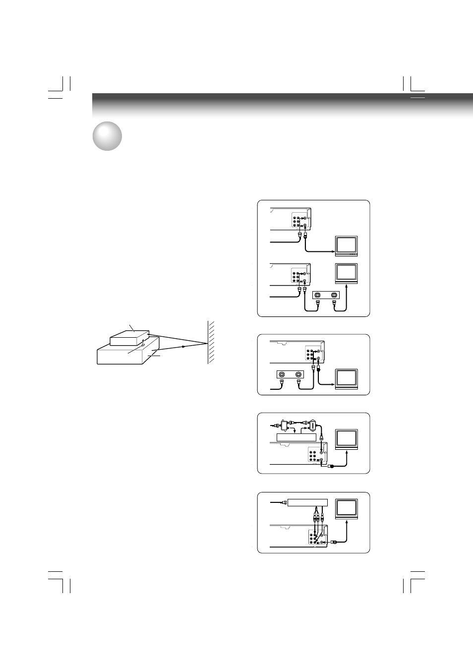 Cable box set-up, Cable box control, Placing the cable box | Connection type | Toshiba W-609 User Manual | Page 32 / 47