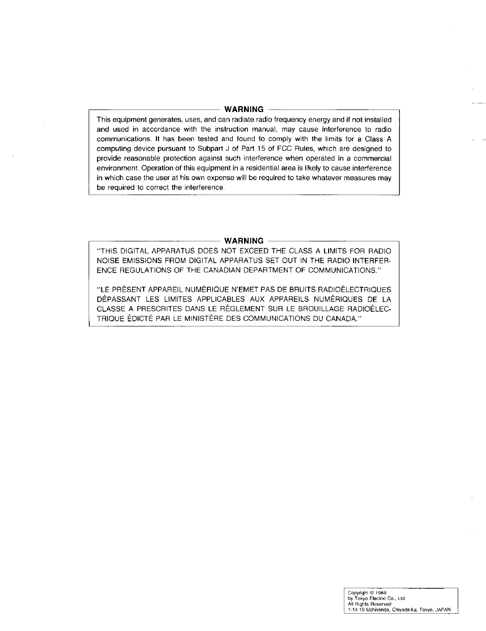 Warning | Toshiba TEC MA-206 User Manual | Page 2 / 78