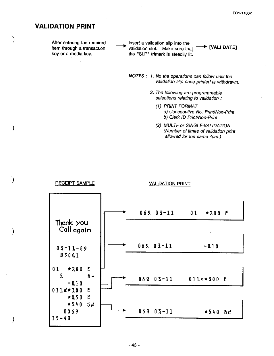 Validation print, A i o | Toshiba TEC MA-206 User Manual | Page 47 / 78