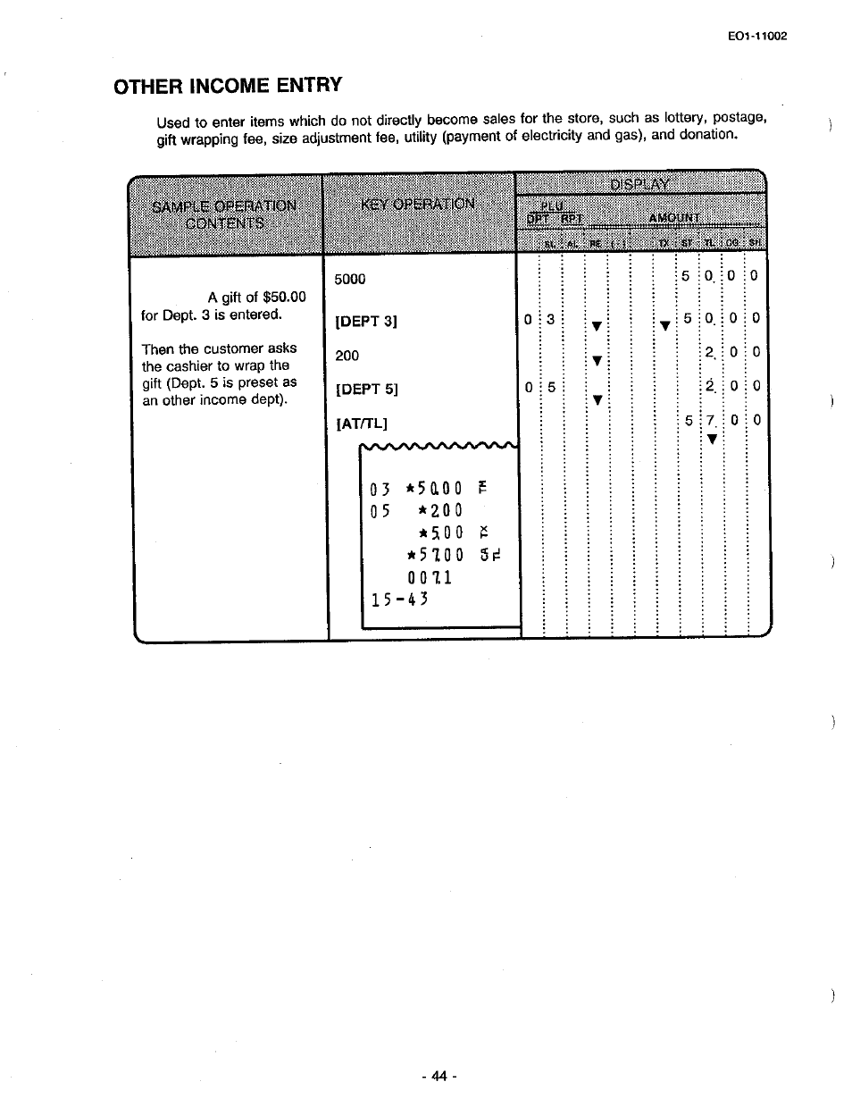 Other income entry | Toshiba TEC MA-206 User Manual | Page 48 / 78