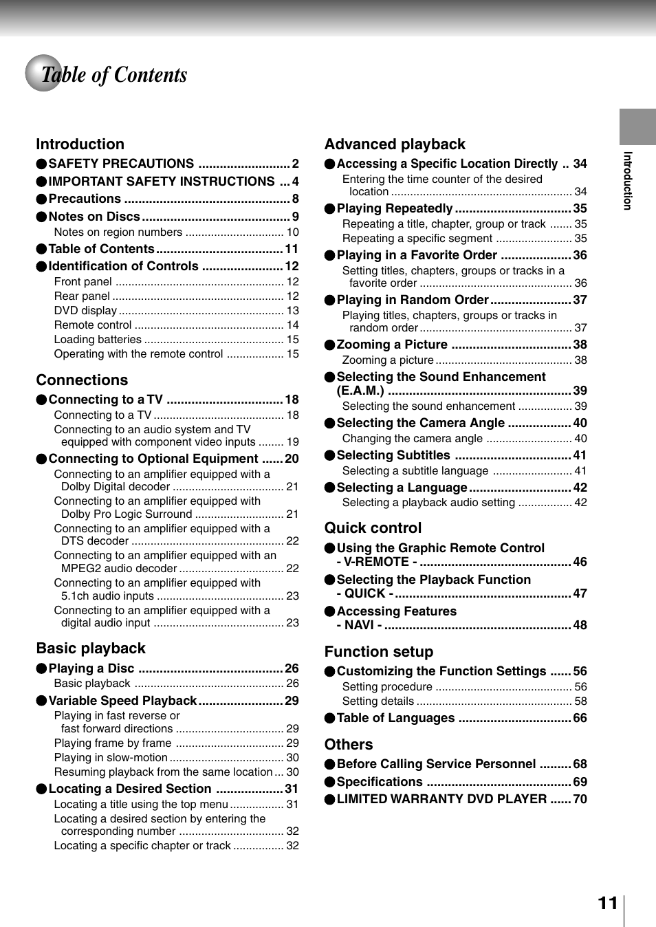 Toshiba SD-4700 User Manual | Page 11 / 68