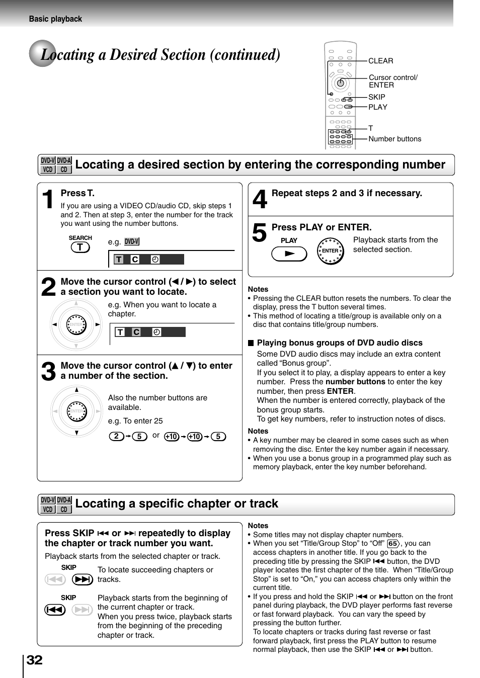 Locating a specific chapter or track | Toshiba SD-4700 User Manual | Page 30 / 68