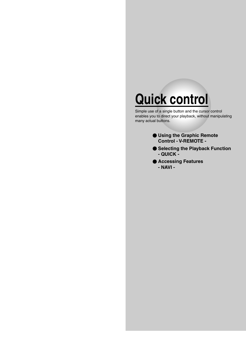 Quick control | Toshiba SD-4700 User Manual | Page 42 / 68