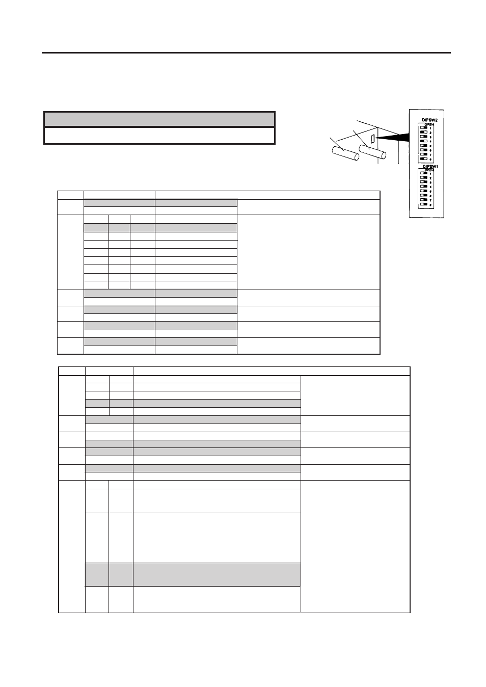 Dip switch functions, Dip switch functions -1 | Toshiba B-470-QQ Series User Manual | Page 11 / 32