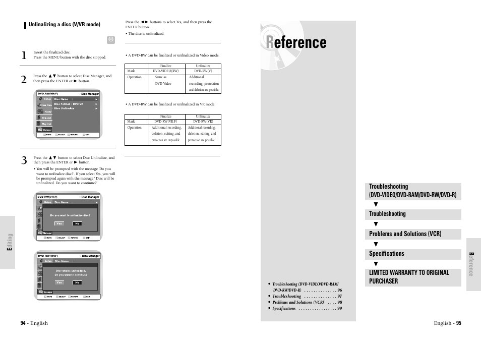 Reference | Toshiba D-VR3SU User Manual | Page 48 / 60