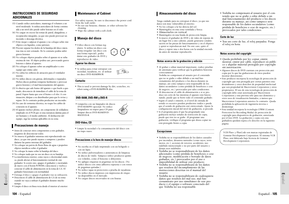 Español | Toshiba D-VR3SU User Manual | Page 53 / 60