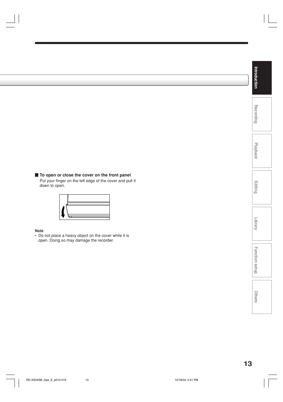 Toshiba RD-XS34SB User Manual | Page 13 / 86