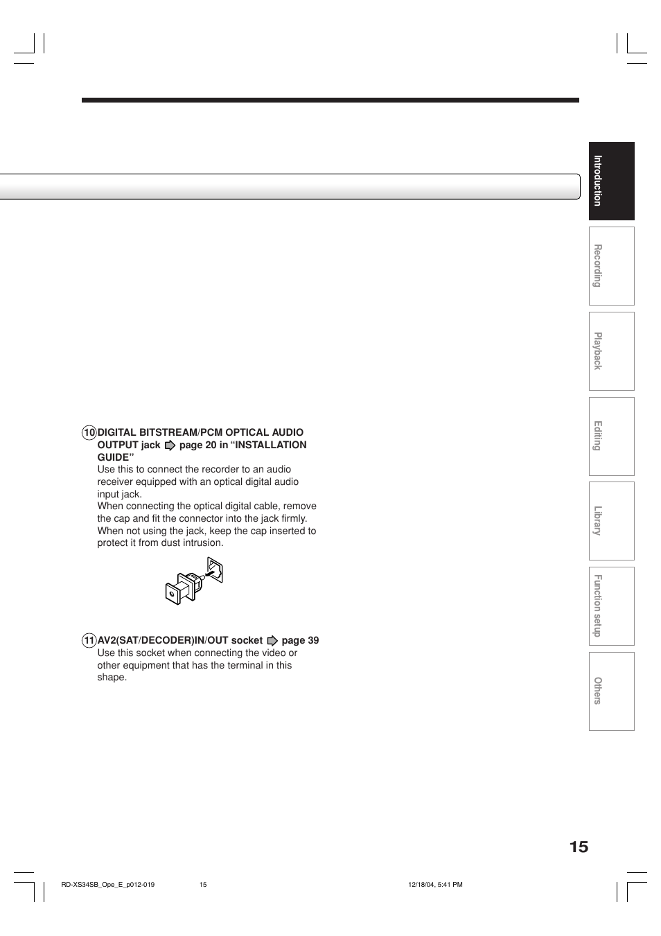 Toshiba RD-XS34SB User Manual | Page 15 / 86