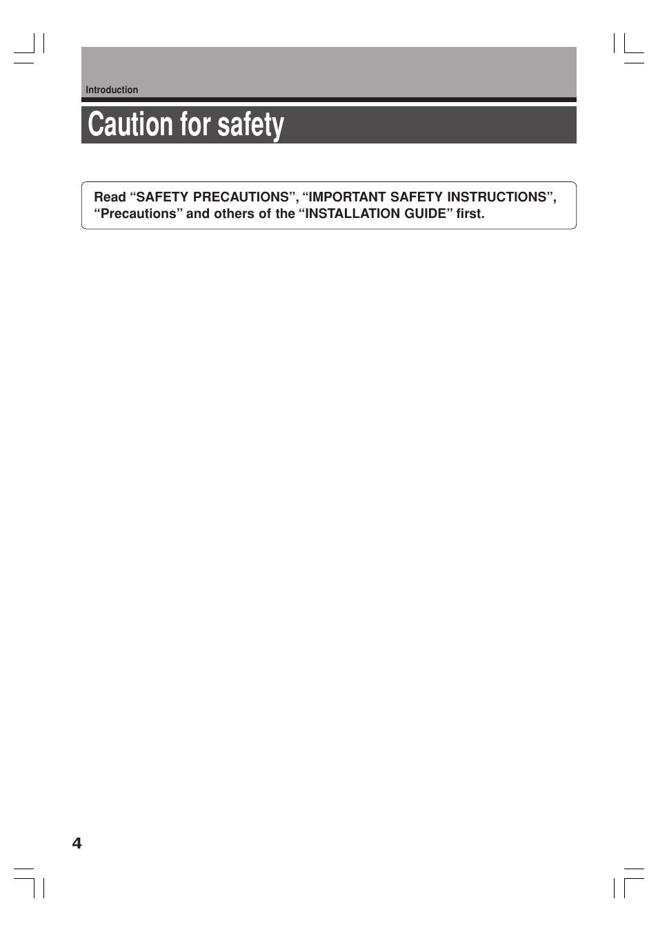Caution for safety | Toshiba RD-XS34SB User Manual | Page 4 / 86