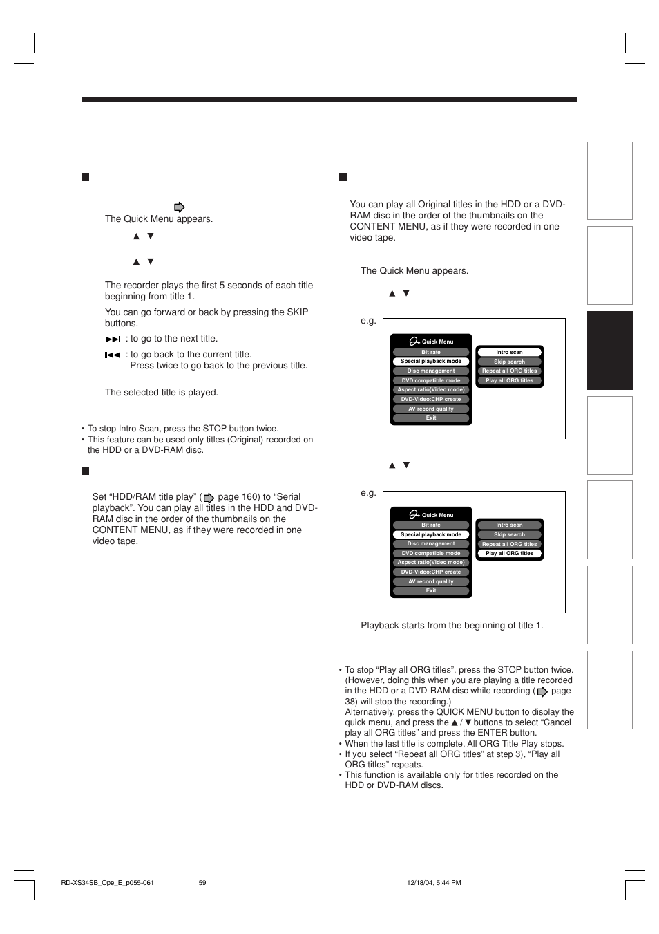 Toshiba RD-XS34SB User Manual | Page 59 / 86