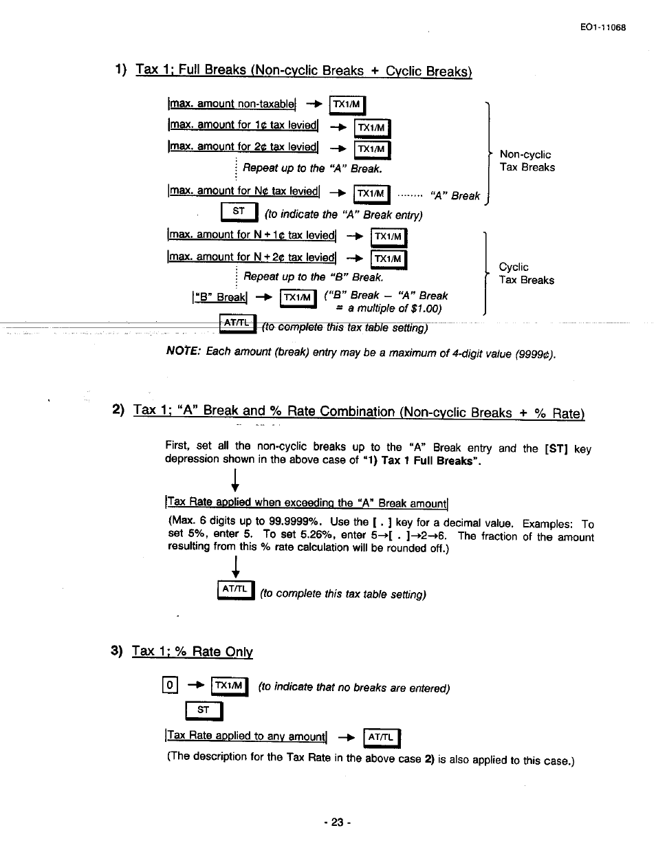 3) tax 1: % rate only | Toshiba TEC MA-305-100 User Manual | Page 25 / 128