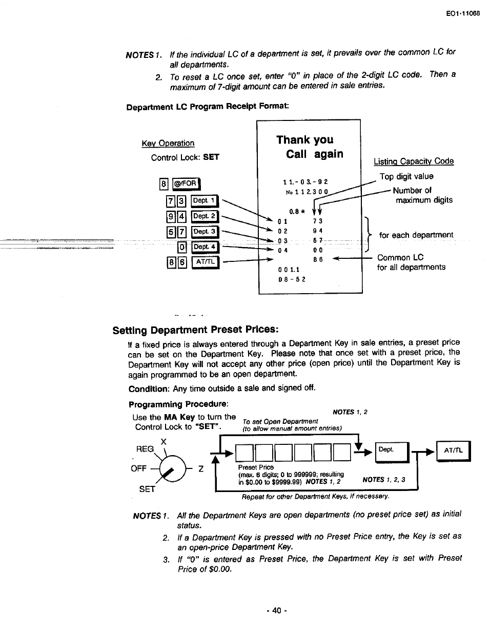 Setting department preset prices | Toshiba TEC MA-305-100 User Manual | Page 42 / 128