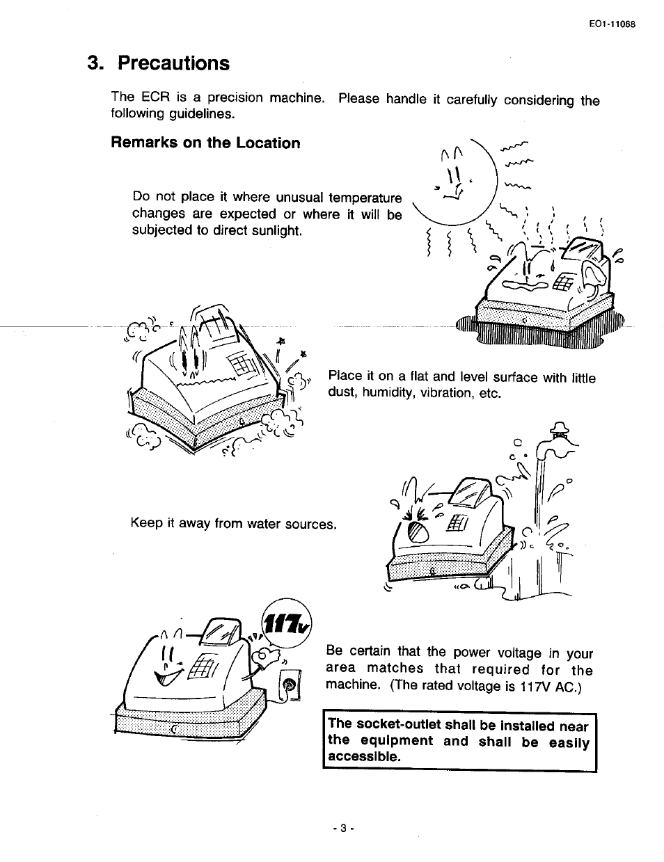 Precautions, Remarks on the location | Toshiba TEC MA-305-100 User Manual | Page 5 / 128