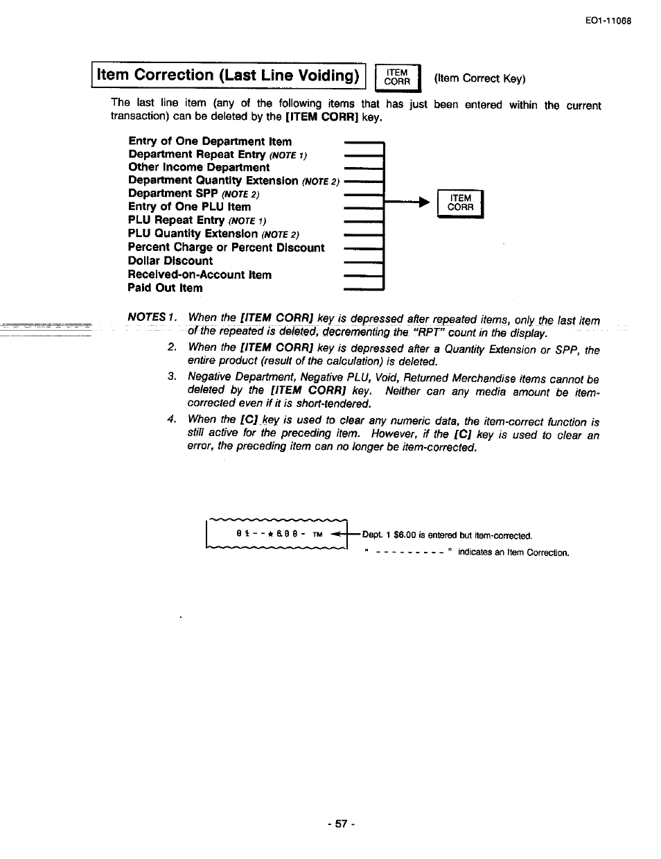 Item correction (last line voiding) | Toshiba TEC MA-305-100 User Manual | Page 59 / 128